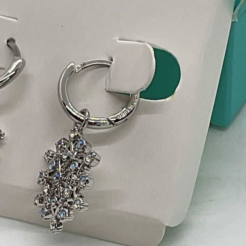 Origami Owl Silver Toned Snowflake Earrings